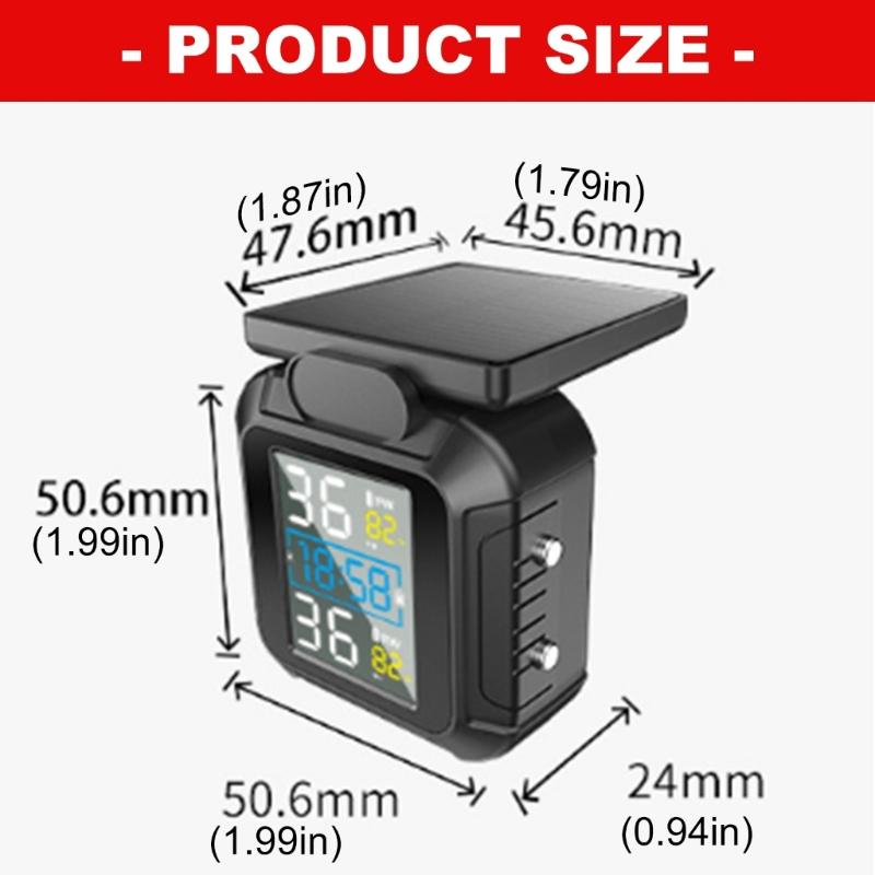 Confezione da 2 Monitor di Pressione Pneumatici per Moto per Monitoraggio Pressione Temperatura in Tempo Reale Migliorando la Sicurezza di Guida Preve