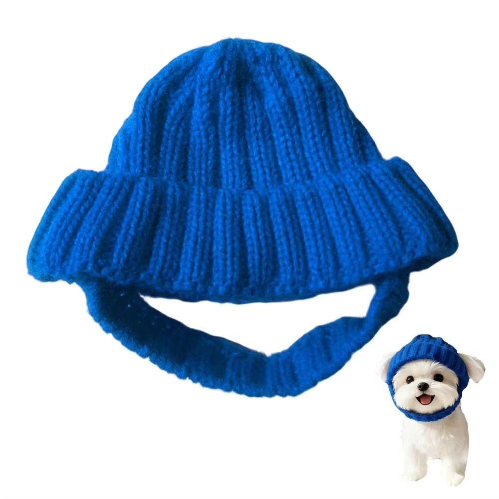 Windproof Warm Dog Beanie Cozy Soft Knit Pet Headwear Fashionable Pet Knitted Hat  Winter Season