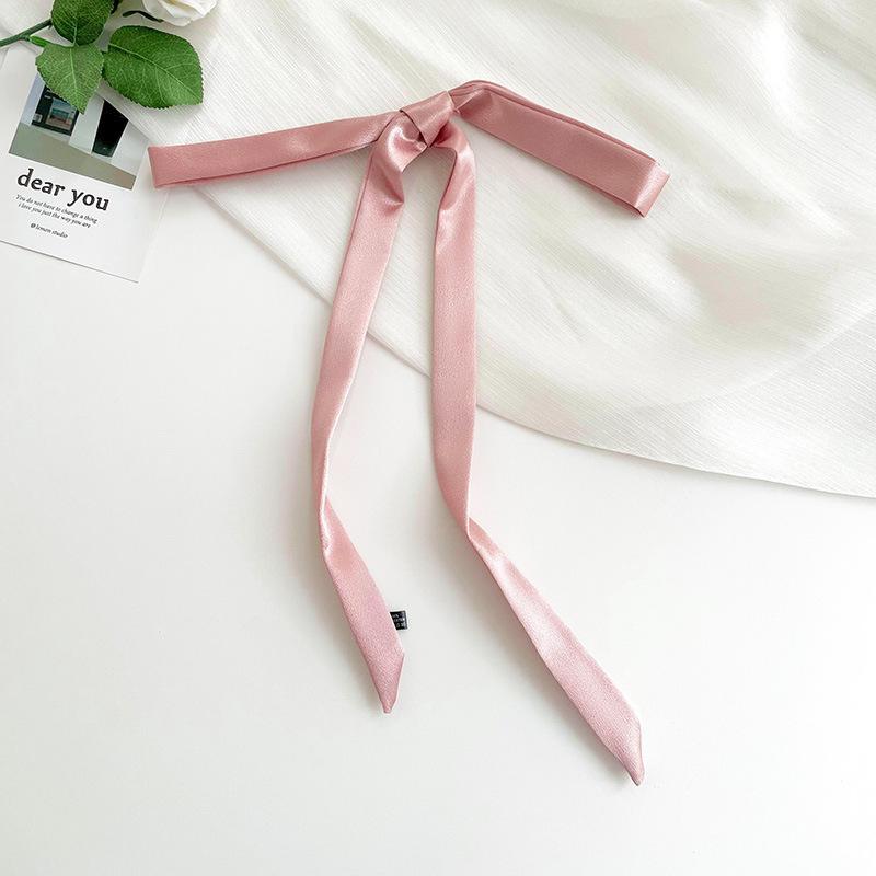 Silk Scarf, Long Strip, High-end Black Ribbon, Tie, Scarf, Neck Accessories, Matching Shirt, Thin and Narrow Strip, Tied Headband, Streamer.