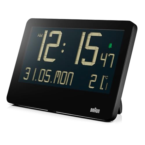 Braun Digital Wall Clock/Table Clock, BC14B, Black