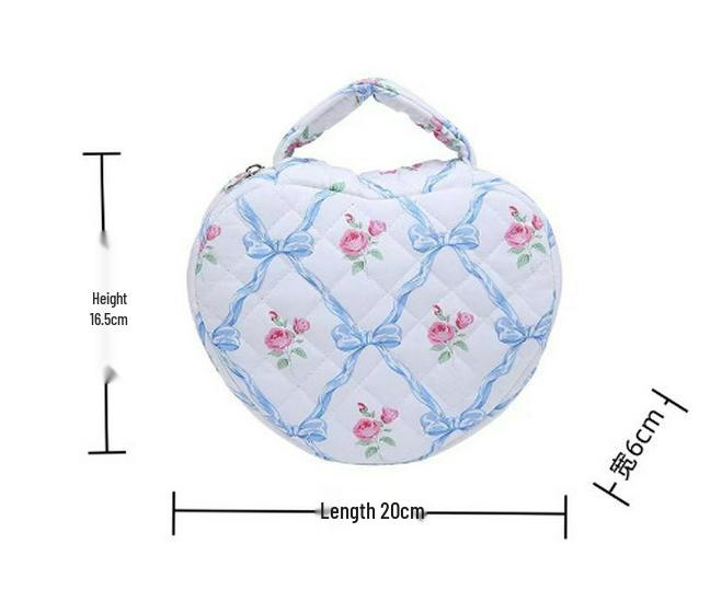 Floral Print Portable Makeup Bag with Large Capacity