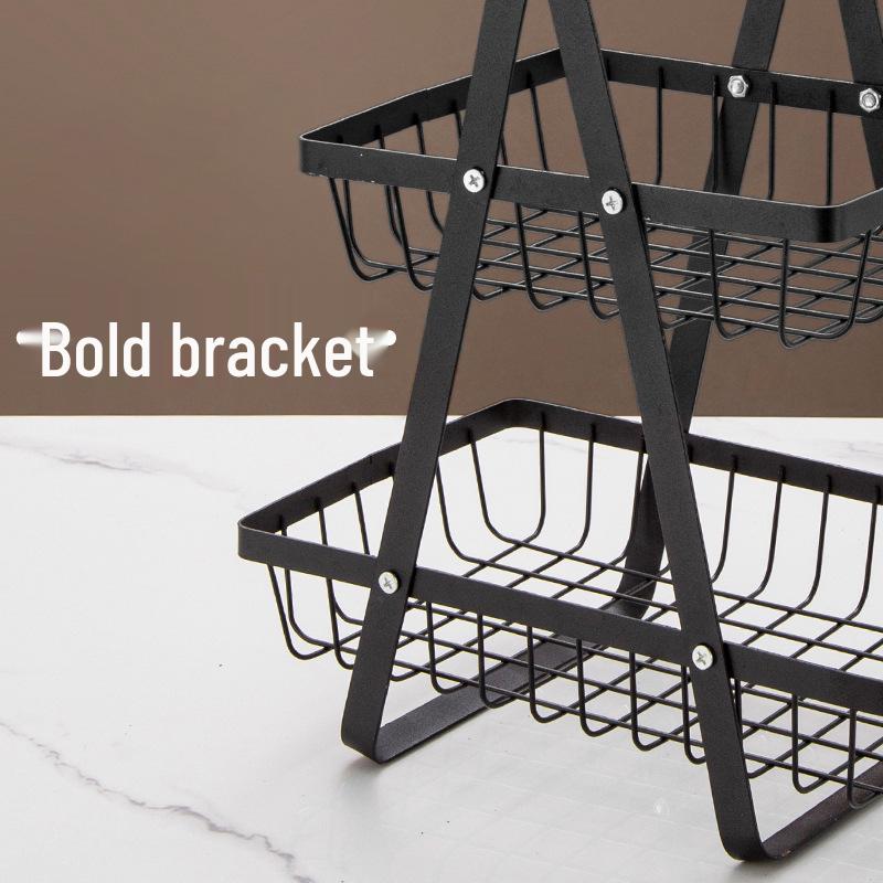 Wooden Handle Iron Art Fruit & Snack Storage Basket