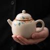 Beige Ru Kiln Teapot Ceramic Opening Can Raise Kung Fu Tea Set, Teapot Office All the Way To Flower Single Pot