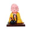 Lovely Solar Powered Bobble Shaking Head Monk Ornaments Dancing Toy Creative Monk Figurines Statues Car Home Office Decoration