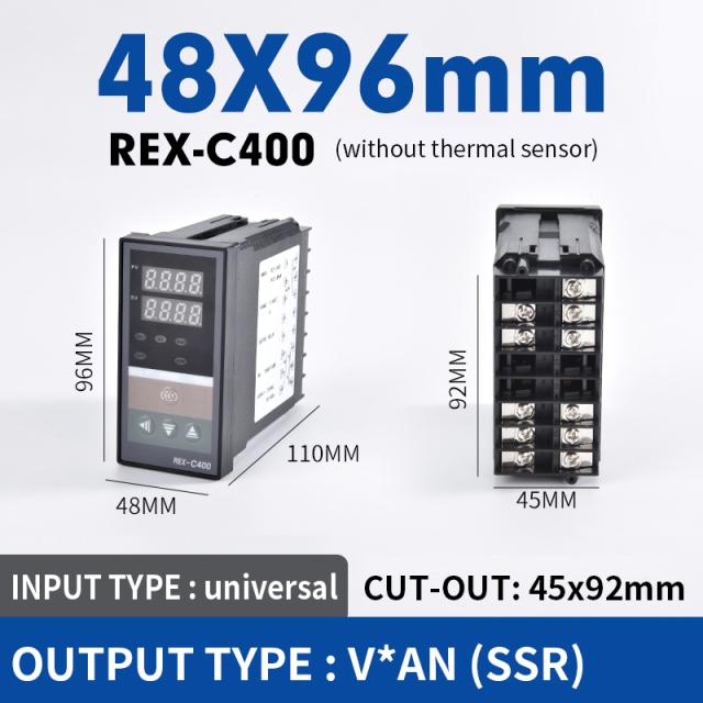 REX C400 PID intelligent temperature controller Universal REX-C400 Thermostat SSR Relay output REX-C400 48*96 SSR OUTPUT