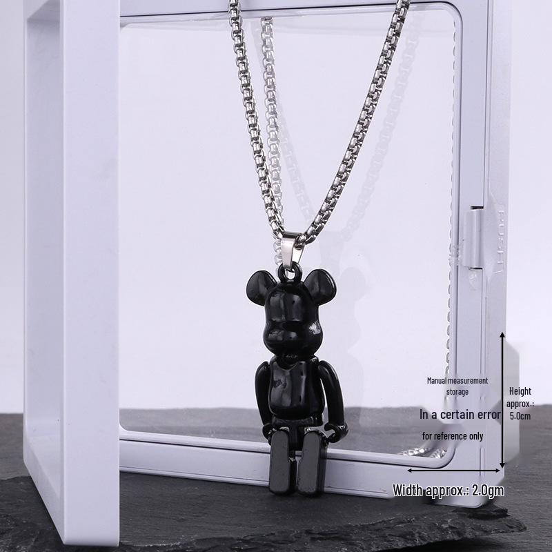 Creative Cartoon Bear Necklace with Movable Limbs - Zinc Alloy Pendant Jewelry