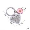 1pc Peach Heart Engraved Stainless Steel Keychain Bag Car Key Pendant Flower Key Ring Accessories