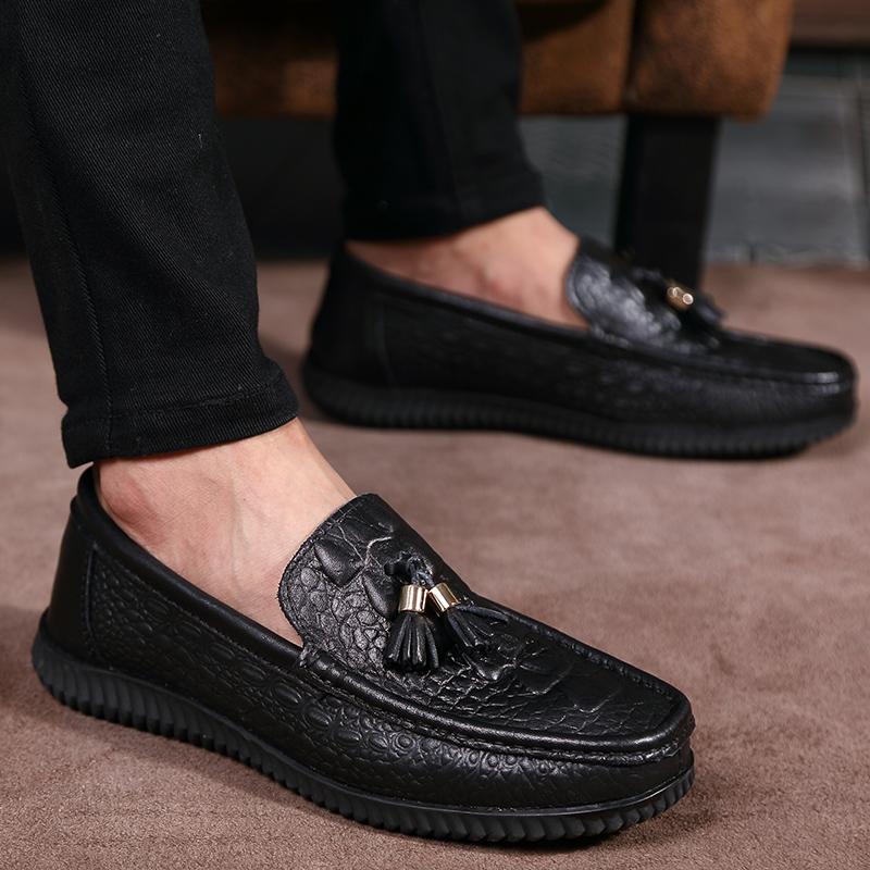 Módní Pánské klasické kožené boty Britský styl Vysoce kvalitní společenské boty Oxfords Originální kožené boty pro volný čas