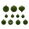 48Pcs Shatterproof Christmas Baubles Velvety Ball Hanging Ornament Christmas Tree Decoration For Wreath Mantels Window