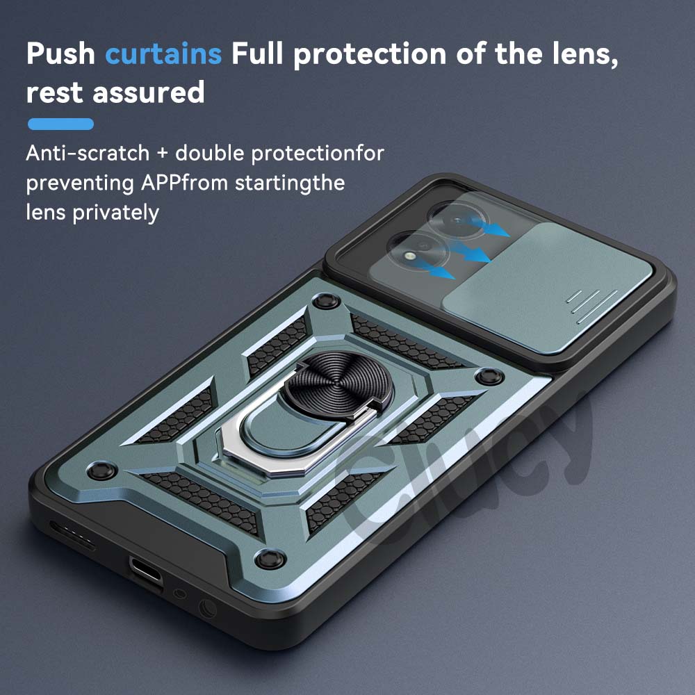 For OPPO A38 4G A18 A78 A98 Kamera Støtsikkert Armor Deksel For OPPO A54 A74 4G 5G Bil Magnetisk Holder Ring Beskyttelsesdeksel