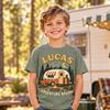 Custom Vintage Camper Birthday Shirt, Personalized 1st Birthday Boy Tee, Custom Name Age Camping Adventure Toddler Party Outfit Gift