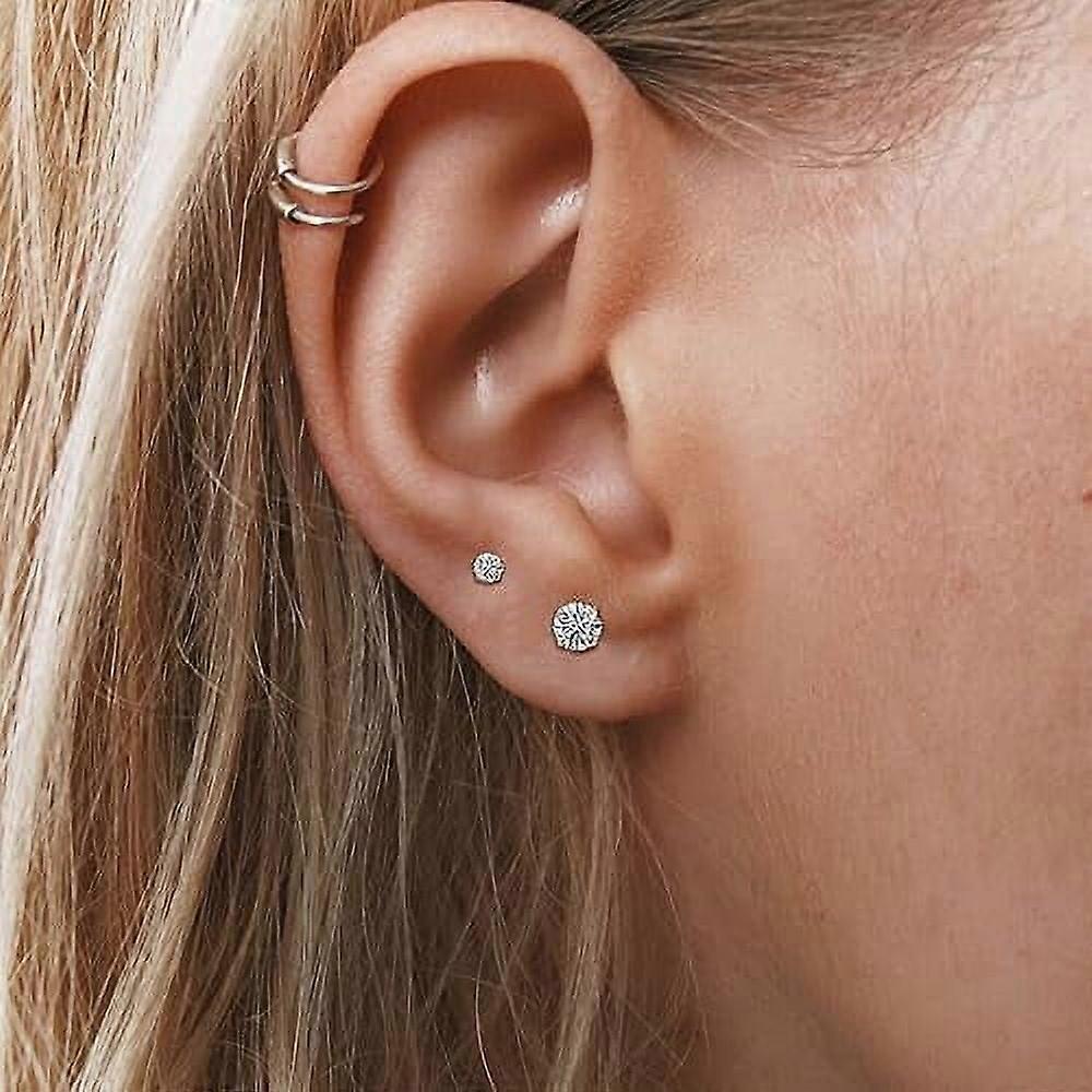 Cterwk 8 Pairs 316L Surgical Stainless Steel Stud Earrings Hoop Earrings for Women Men 14K Gold Plated Flat Back CZ Earrings Set