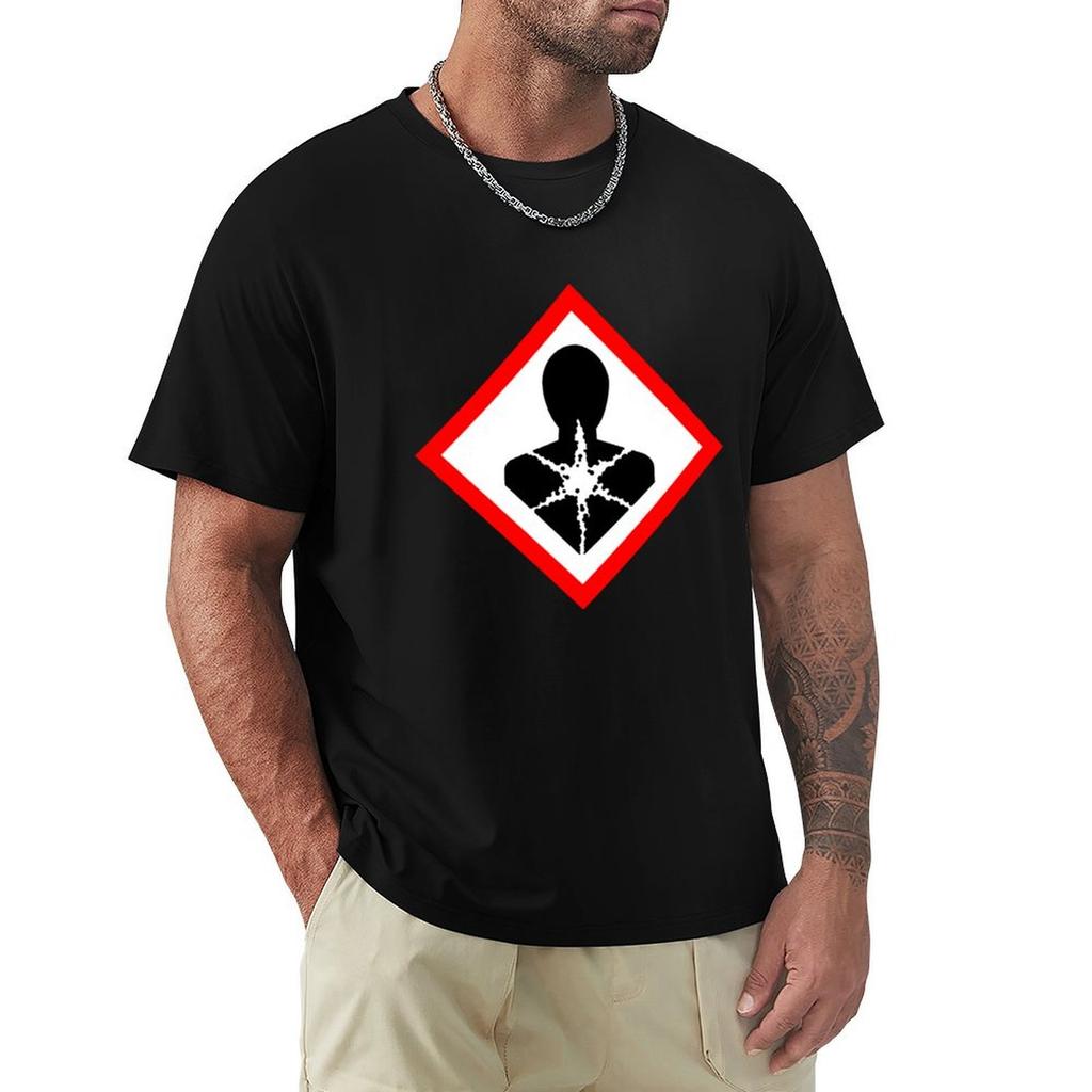 Pictogram Aspiration Hazard Tshirt All Match Print Short Sleeve Top