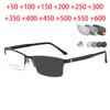 New Arrival Steel Hyperopia Prescription Eyeglasses Metal Optical Lattice Pattern Frame For Business Prebyopia +0.5 +0.75 To +6