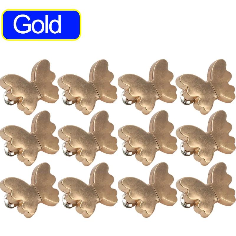 

Butterfly-shaped Magnetic Curtain Clips Nail Free Detachable Window Buckles Light Blocking Curtain Holders Tablecloth Fastener (Gold,1Pair) золотой