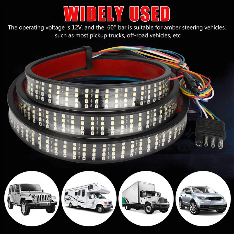 Truck Tailgate Light Bar 60 Inch Led Strip For Pickup Trailer Suv Full Function Brake Reverse Turn Signal Tail Lamp Waterproof