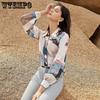 Frühling und Herbst Damen Shirt Chiffon Shirt mit Design Sinn Kleine Anzahl von Langen Ärmeln Vintage Stil Top