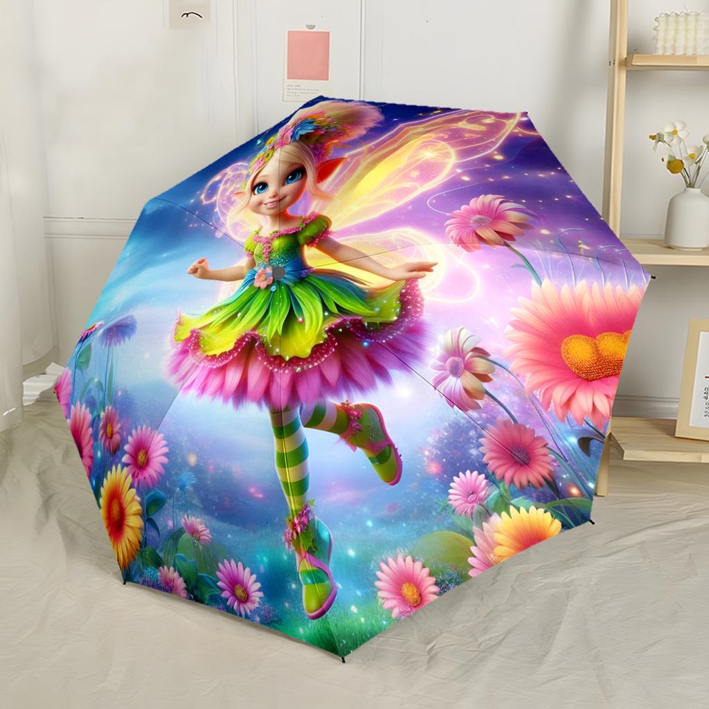 Feengarten Abenteuer Automatischer Regenschirm für Draußen mit 8 Speichen Stabile Konstruktion Reiseutensil Stilvolles Accessoire Hochzeitsfeier Geschenk
