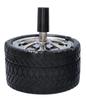 Elegant Round Tire-Shaped Ashtray, Black, 9.5