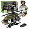 Interactive Military Toy Helicopter Winch Lights Sounds