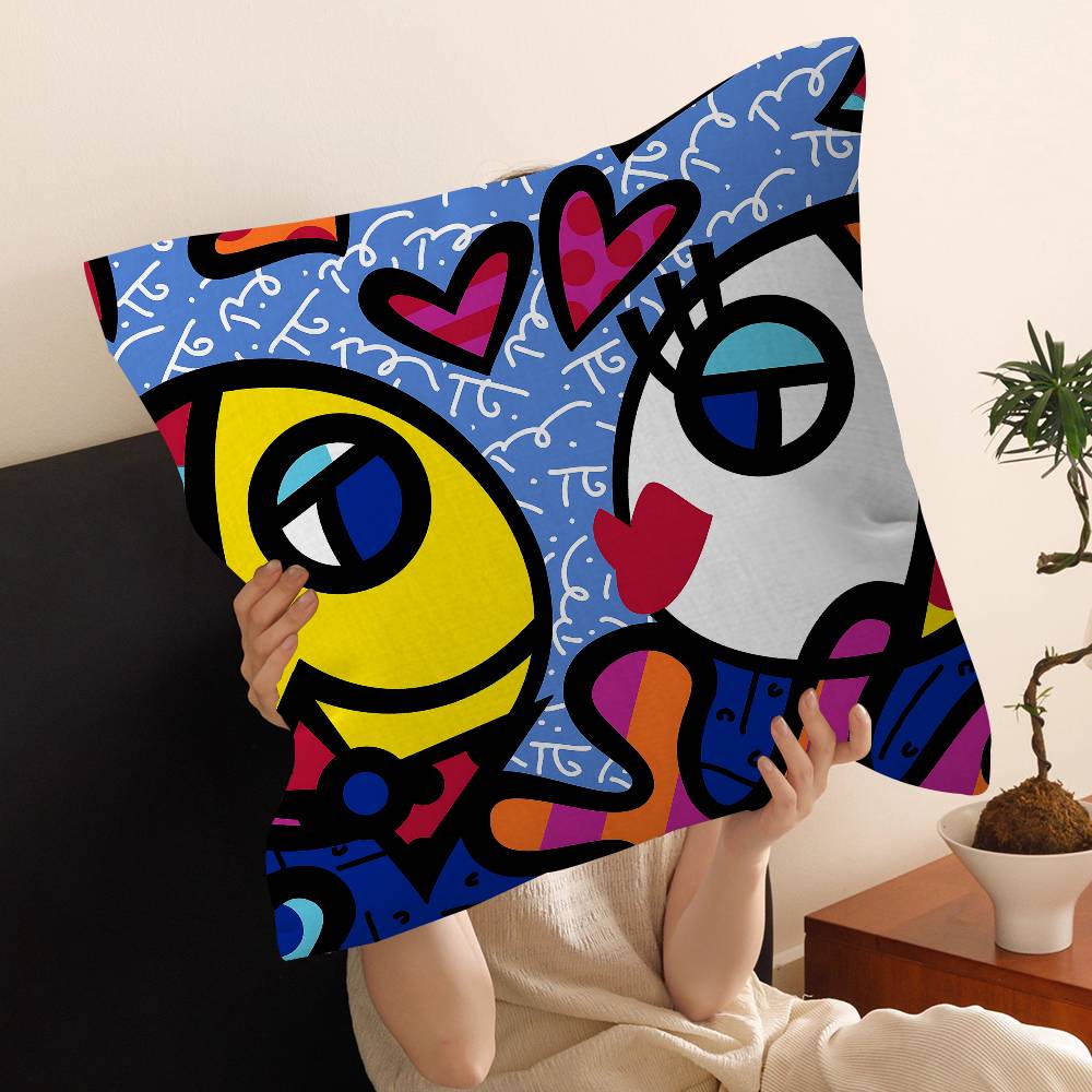 B-Britto Cushion Cover Decorative Pillow Sofa Home Decor Case Pillow Cases