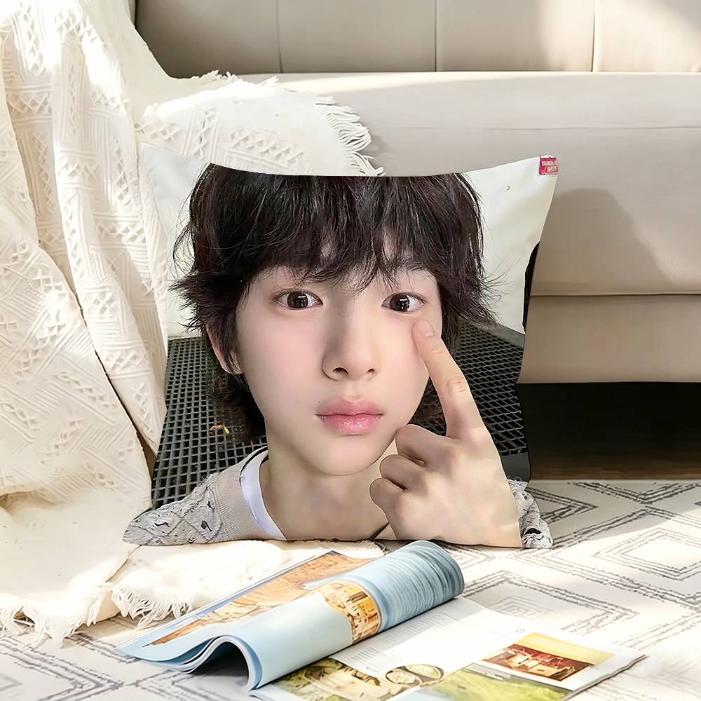 Kpop Idol JJuhoon Pillow Case Living Room Sofa Cushion Cover Suitable For Home Bedroom Room Decoration