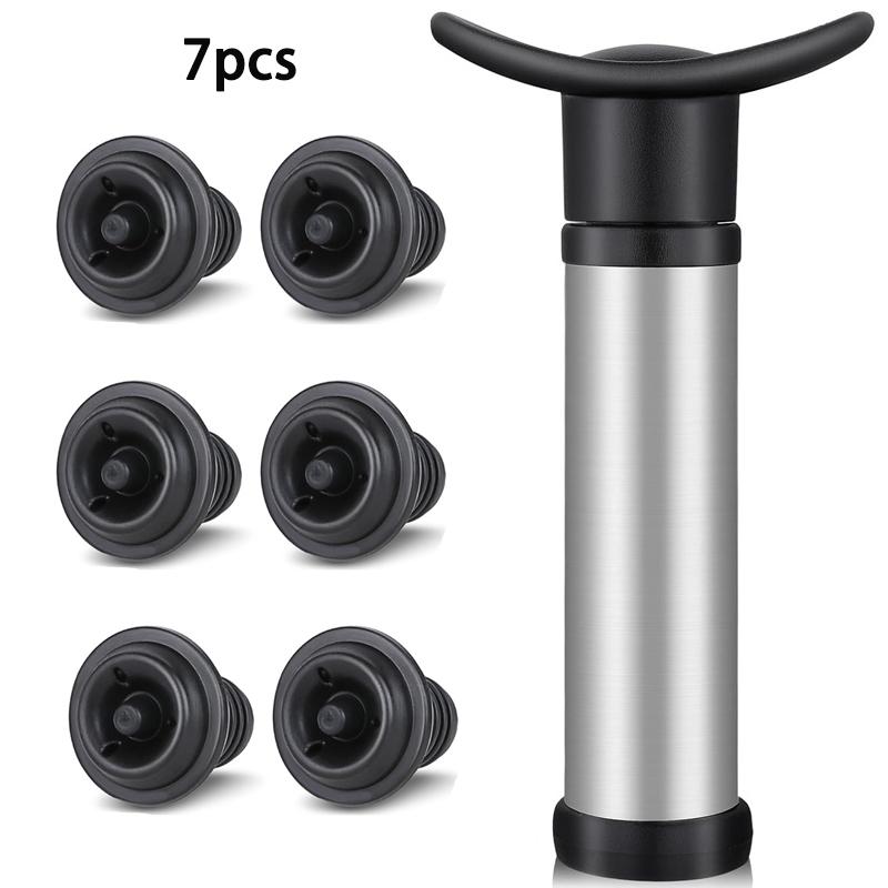

Wine Preserver Vacuum Air Pump Wine Bottle Stoppers Durable Stainless Steel Construction Airtight, Leak-Proof Seal Easy