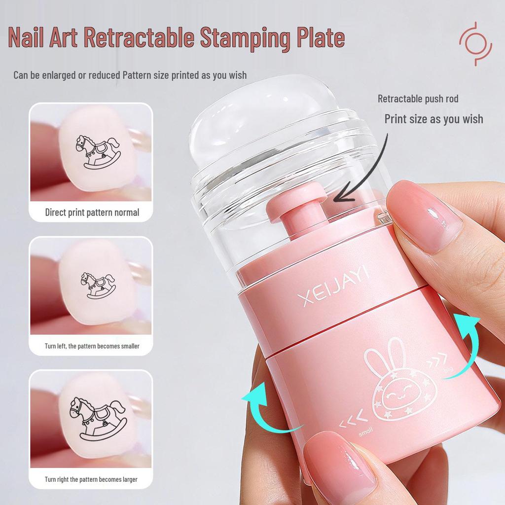 X-007 Cartoon Kitten Nail Art Stamping Plate with Scraper - Multiple Patterns, High-Quality Design