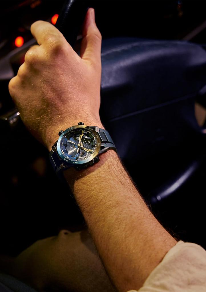 Casio Edifice Nighttime Drive Series Watch with Solar Sapphire Navy Bluetooth, Powered, Crystal, ECB-2000YNP-1AJF, Men's,