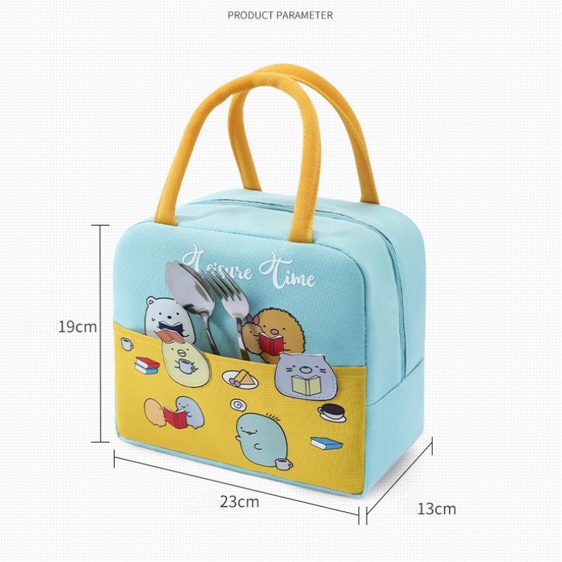 New Cartoon Portable Lunch Box Kid Insulated Lunch Bag for Childred Student Thickened Aluminum Foil Storage Cooler Bag for Girls