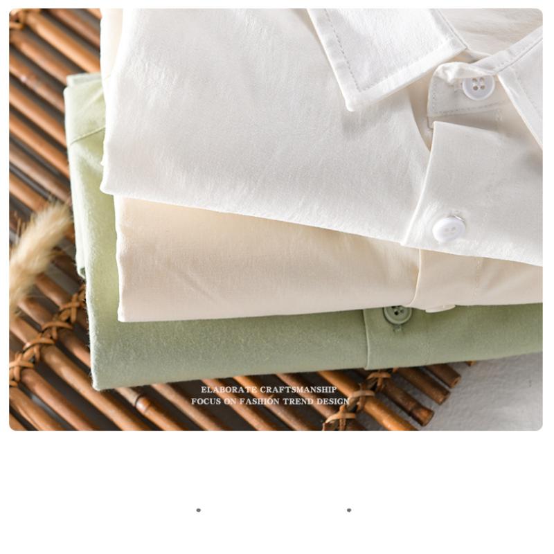 Summer Fashion Mens Shirts Daily Casual Shirt Youth Simple Men Tops Solid Color Lapel Collar Pocket Short Sleeve Shirt Youth Fresh Men Clothing