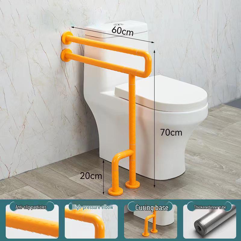 Bară de sprijin în formă de U pentru baie pentru vârstnici - Mâner de duș/toaletă din nailon fără bariere