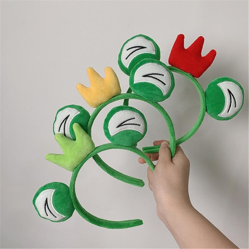 Frog Headbands Furry Plush Cartoon Headbands Hair Accessories for Girls and Womens Holiday Party Headwear
