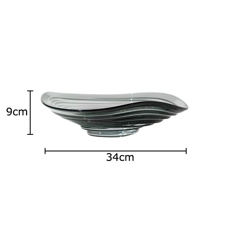 Streamlined Texture Fruit Plates Glass Bowl Breakfast Dinner Plates Hotel Restaurant Fruit Plate Home Kitchen Dessert Cutlery