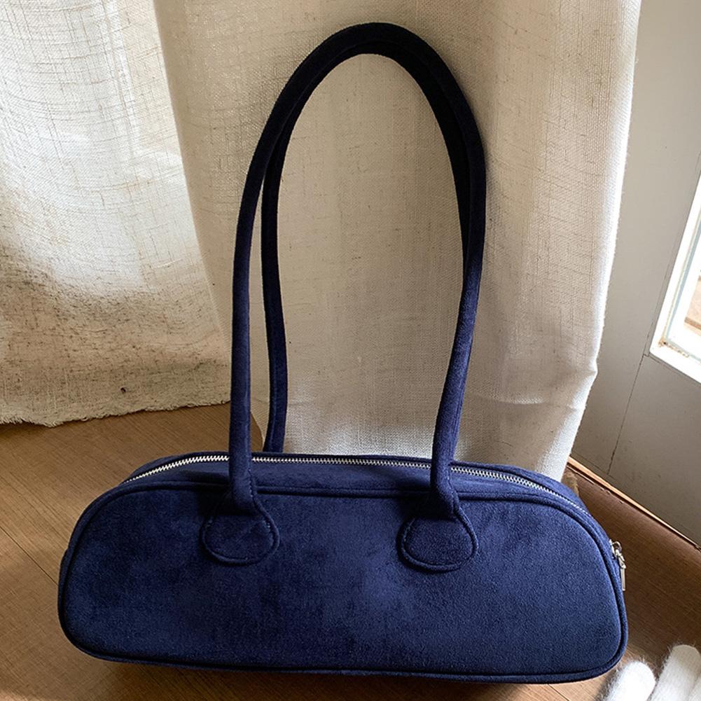 

Женская замшевая сумка-тоут Boston на молнии, на плечо, многокарманная, сумка-боулинг, однотонная, для шоппинга, путешествий синий