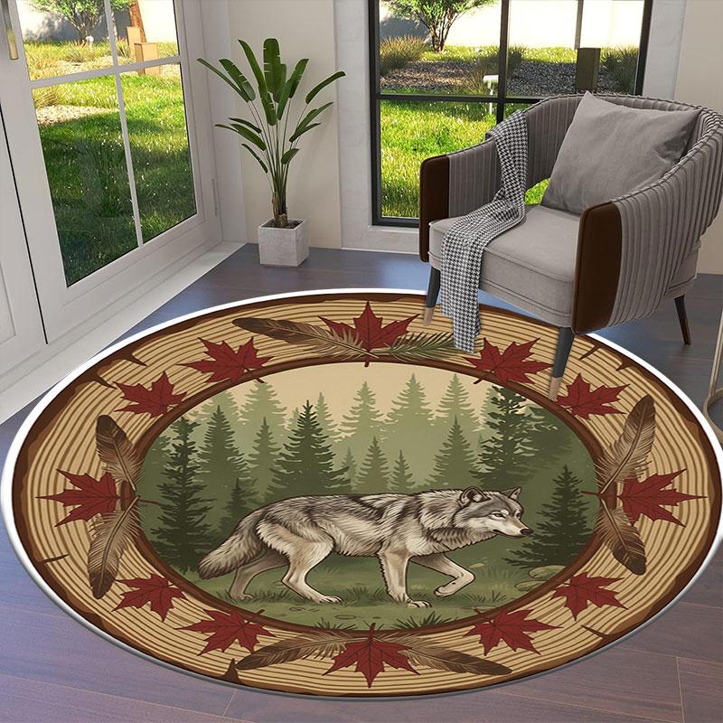 Stumpanimals Round Area Rug,Carpet Rug for Living Room Bedroom Sofa Playroom Decor,Non slip Floor Mat
