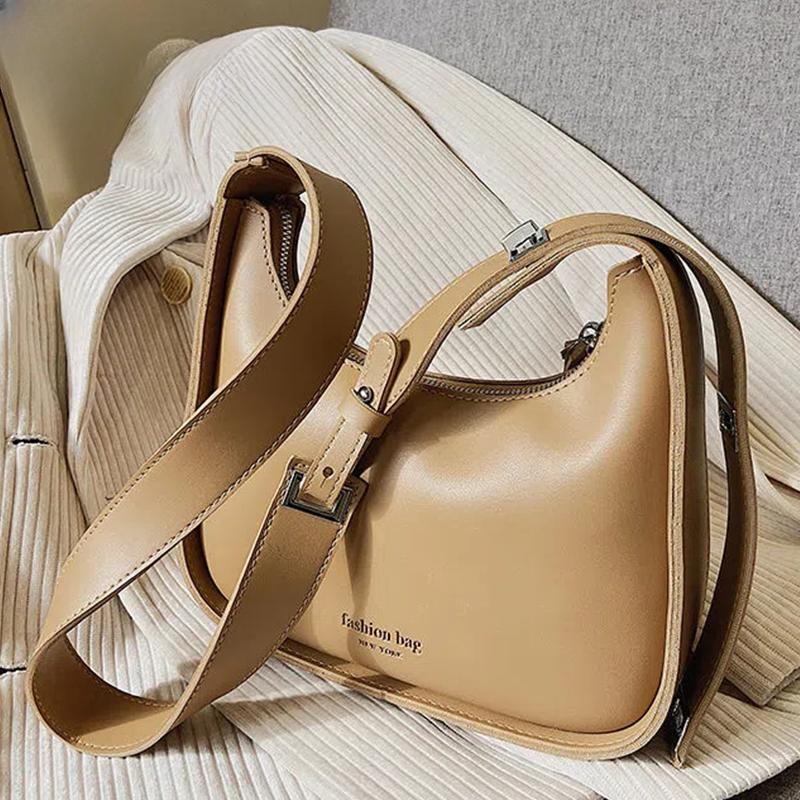 Vintage Half-moon Shoulder Bag For Women Soft Leather Underarm Bag New Crossbody Handbag Luxury Brands Armpit Bag