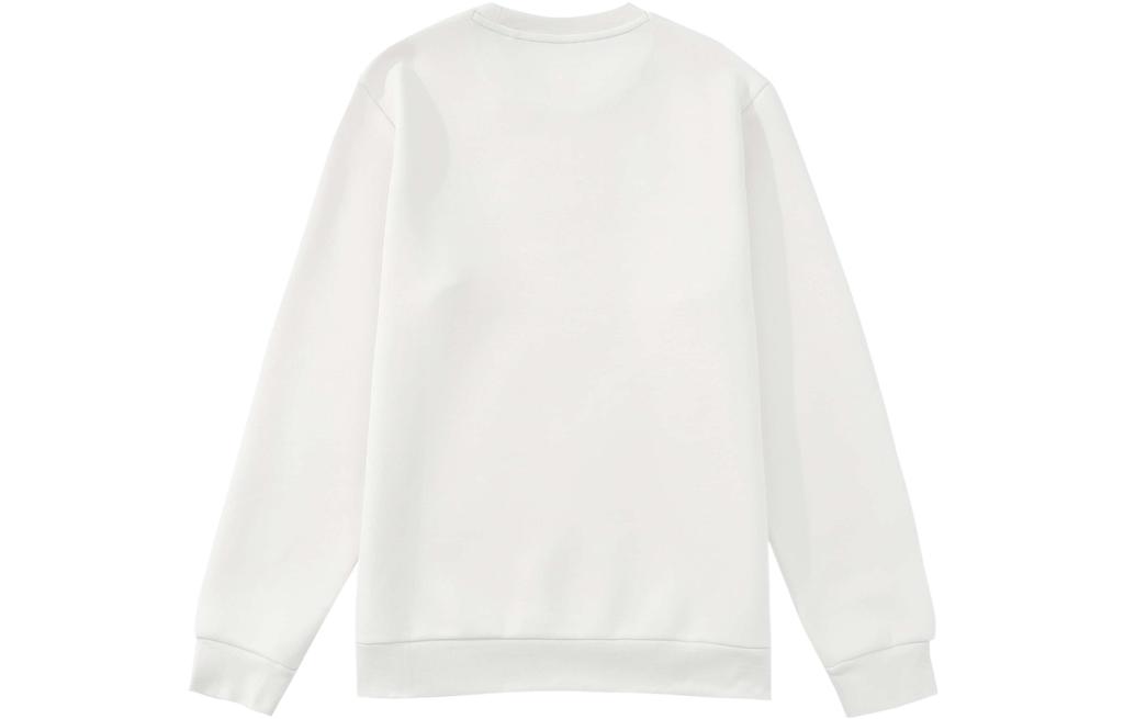 Li Ning Sweatshirts Men's Ecru Crew Neck Moderate Regular AWDS189-3K