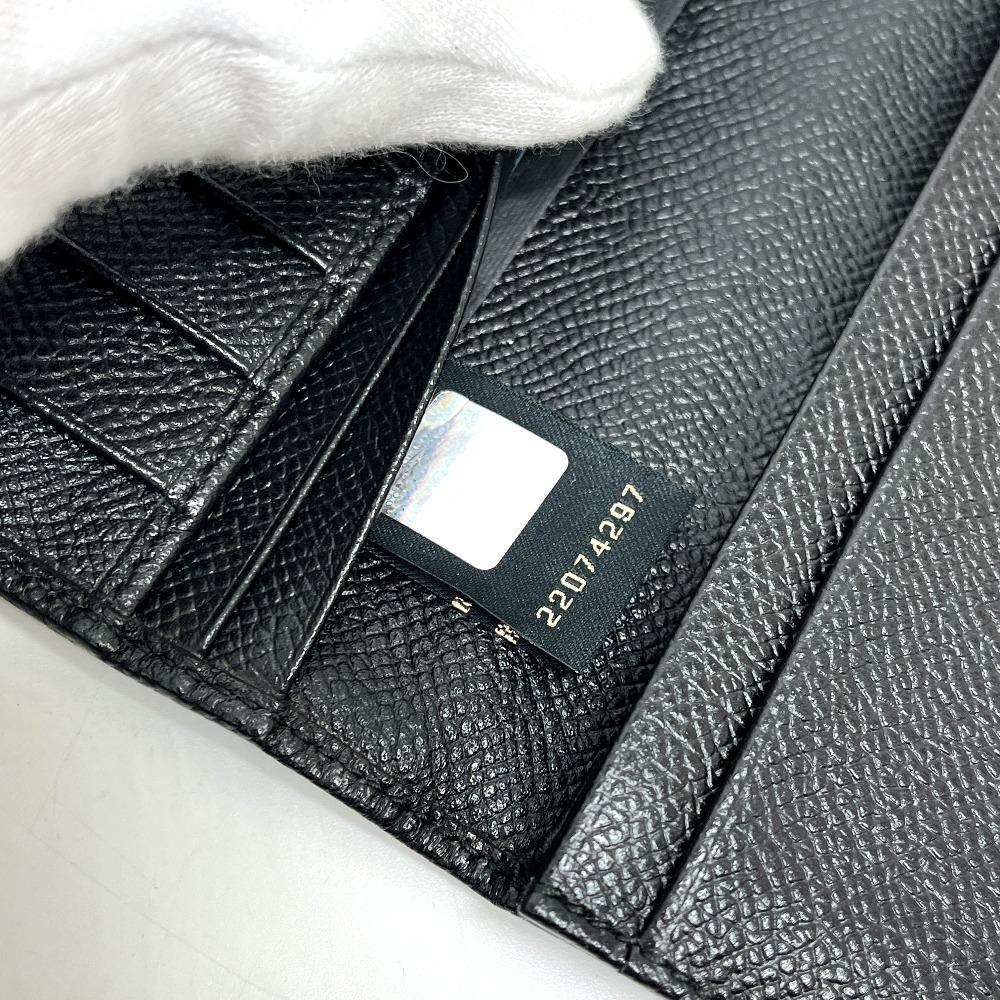 BVLGARI 33745 Bulgari Bulgari Logo Clip Bi-fold Wallet Long Wallet Leather Black