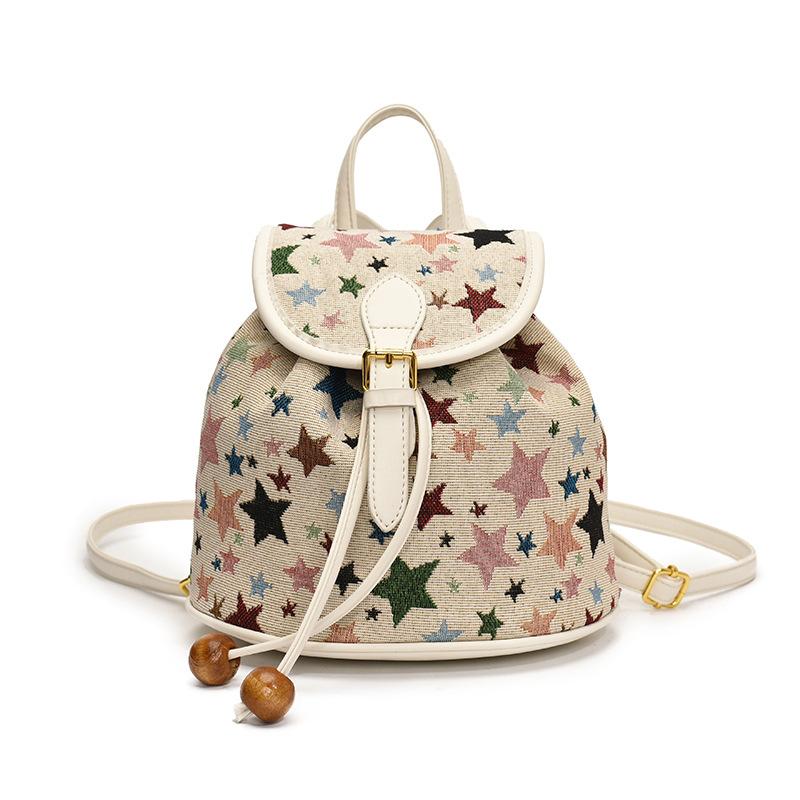 Bag 2025 new Korean version fashion printing casual commuting small schoolbag women's foreign style versatile travel backpack