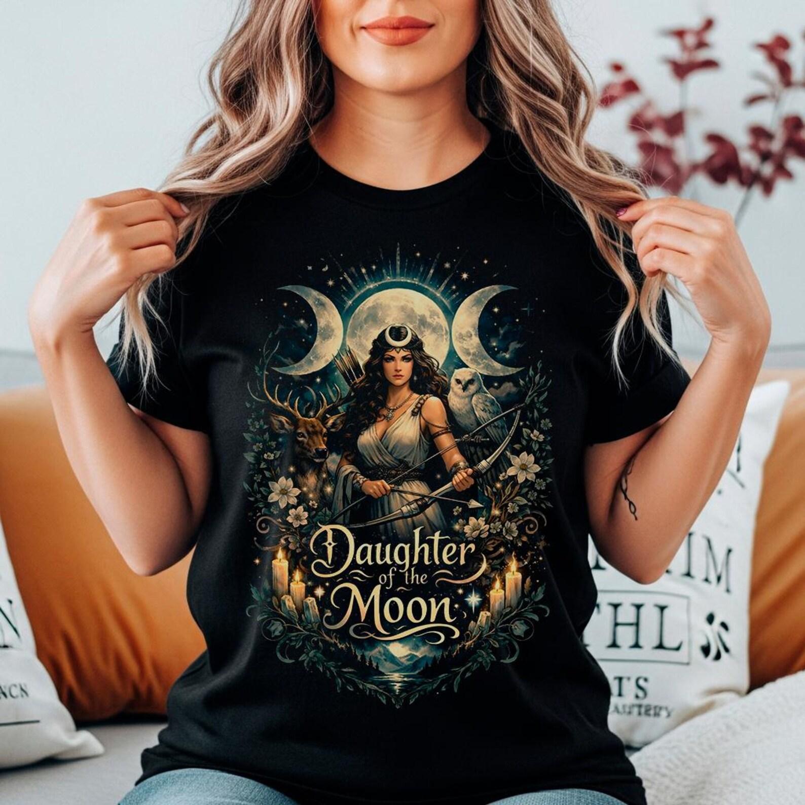 Artemis Goddess Shirt: Pagan Witch T-Shirt | Wiccan Lunar Unisex Tee | Divine Feminine Witchcraft Apparel 4XL