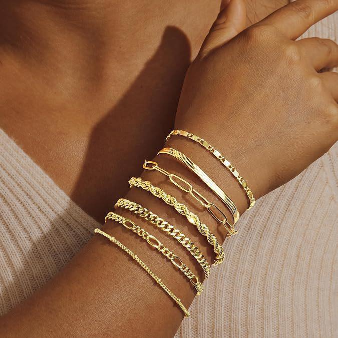 Bohemian Minimalist Women's Hand Jewelry Set: 6 Multi-layer Simple Bracelets