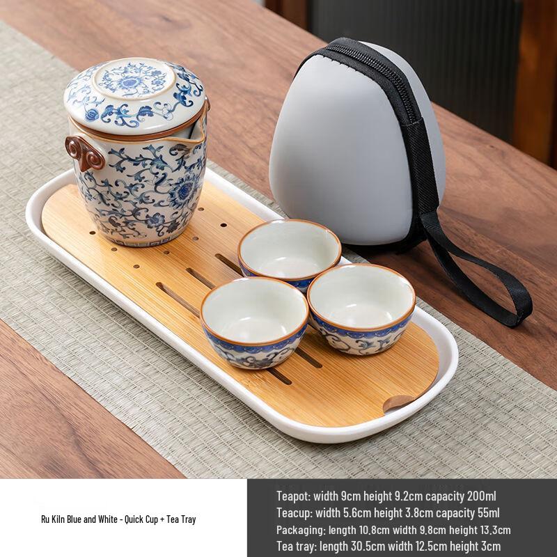

Shangqi Ru Kiln Portable Tea Set