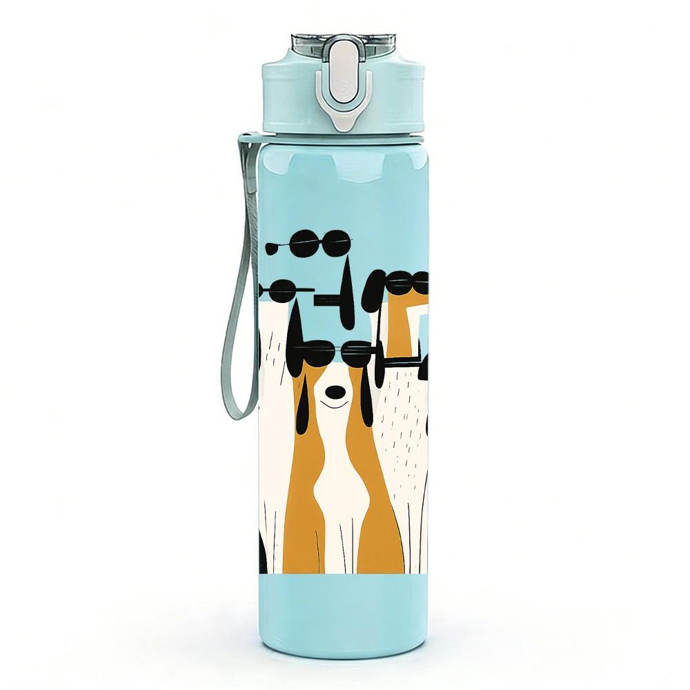1PC Violin Silhouette Art 750ml Color Plastic Sports Water Bottle Leakproof Flip Straw Lid Suitable for Sports Office Home Use