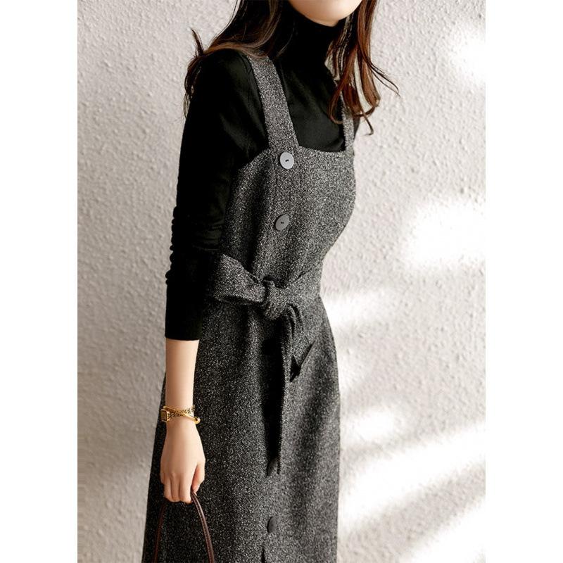 

Good Quality, New Suspender Vest Dress, Fashionable Woolen Large-size Vest Skirt. XL сірий колір
