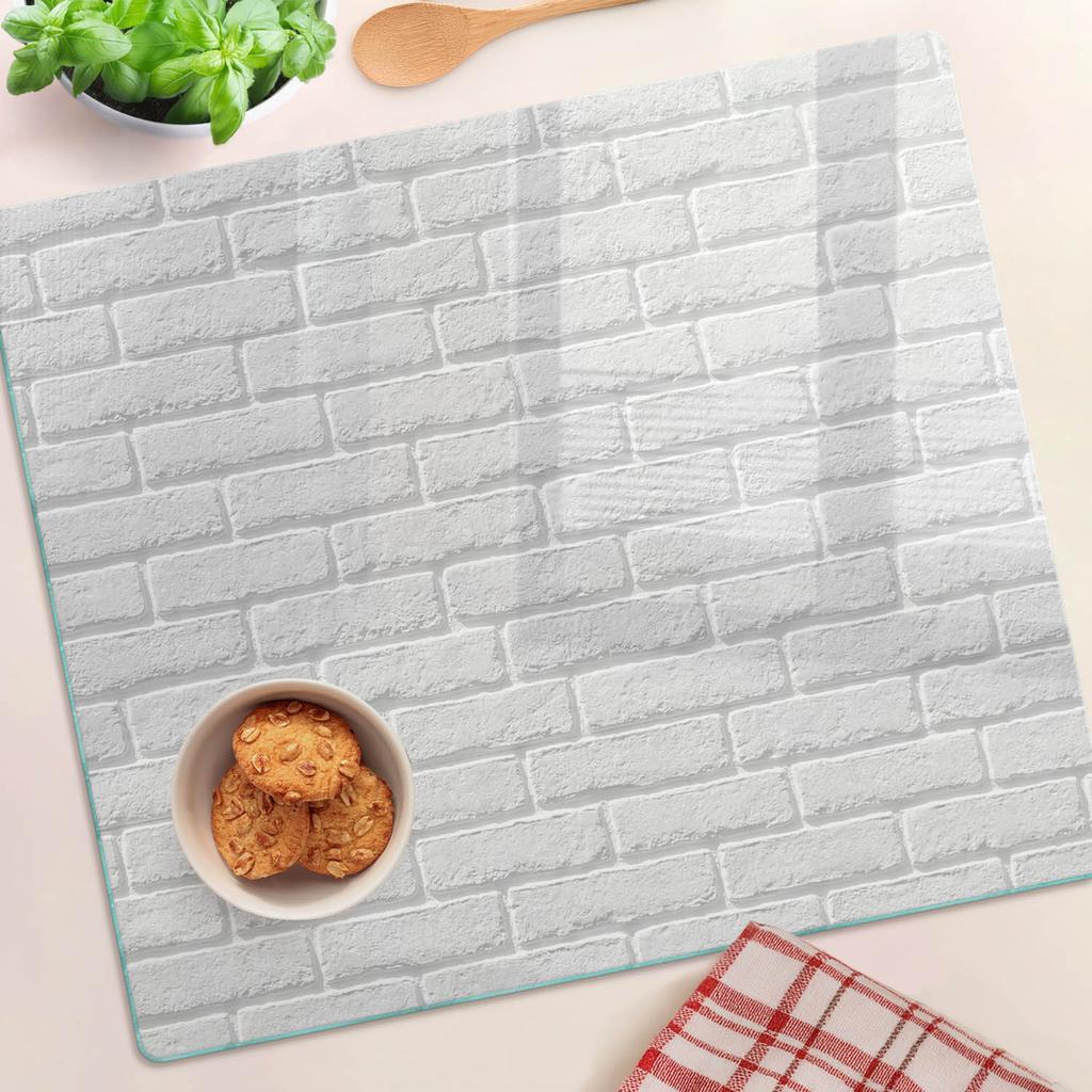 Kitchen Multifunctional Decorative Glass Board Brick Wall 60x52 Cm