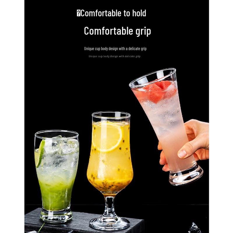 Irregular 500ml Glass Beverage Cup