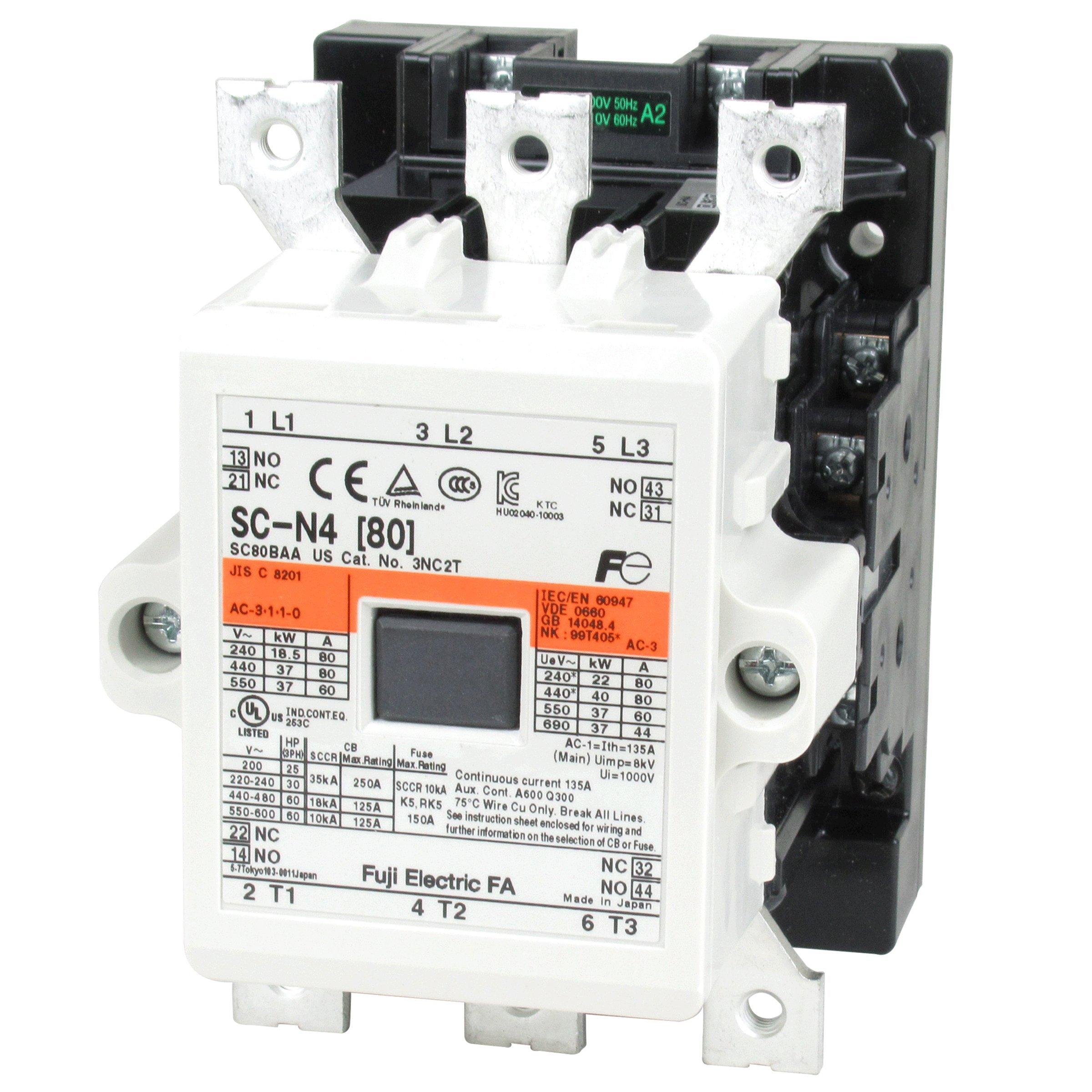 

Fuji Electric Standard Electromagnetic Contactor No Case Cover SC-N4 Coil AC200V