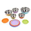 7PCS Mixing Bowls with Lids Stainless Steel Plastic Stackable Nesting Bowl Salad Food Container Set