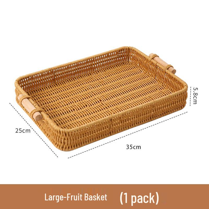 Zhaoran Imitation Rattan Square Serving Tray